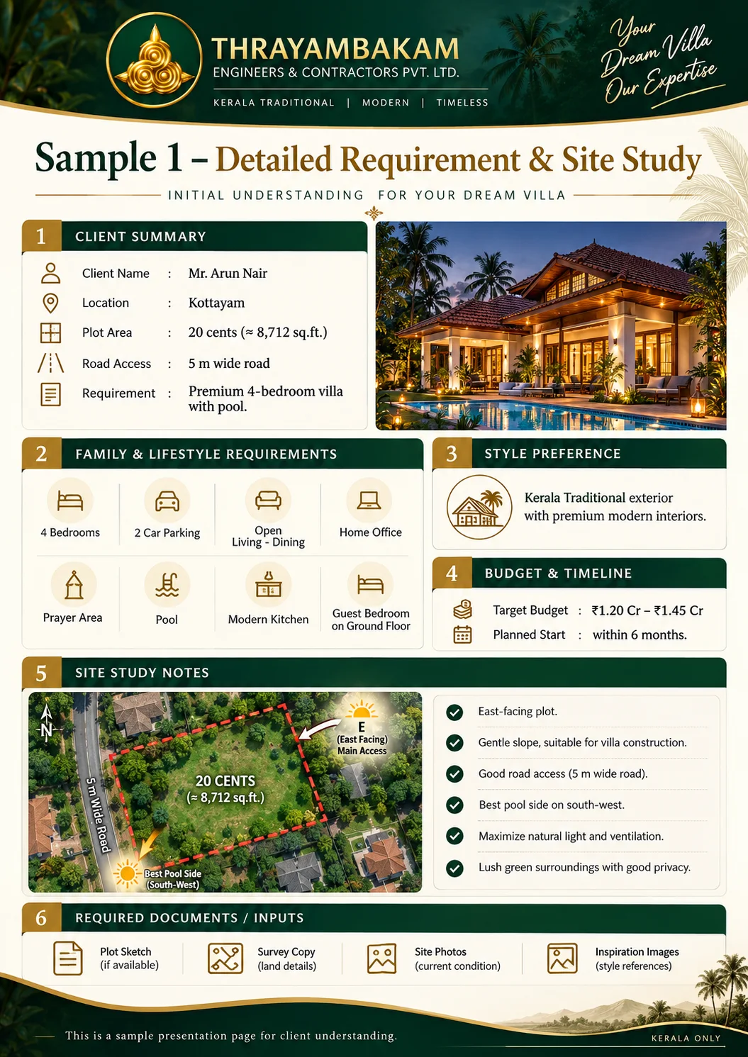 Detailed Requirement & Site Study — sample deliverable
